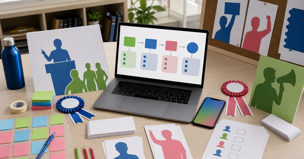 Unique editorial photo for How to Win a Student Council Election showing contest-operations workflow