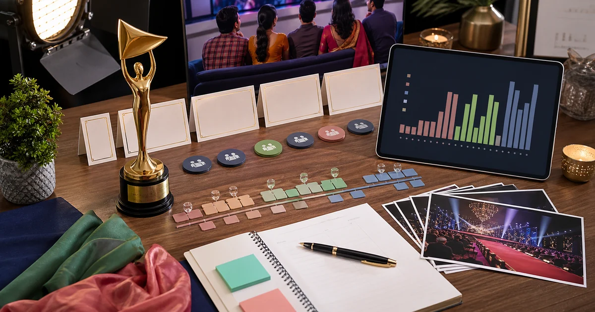 Unique editorial photo for Indian Telly Awards showing award-contest workflow