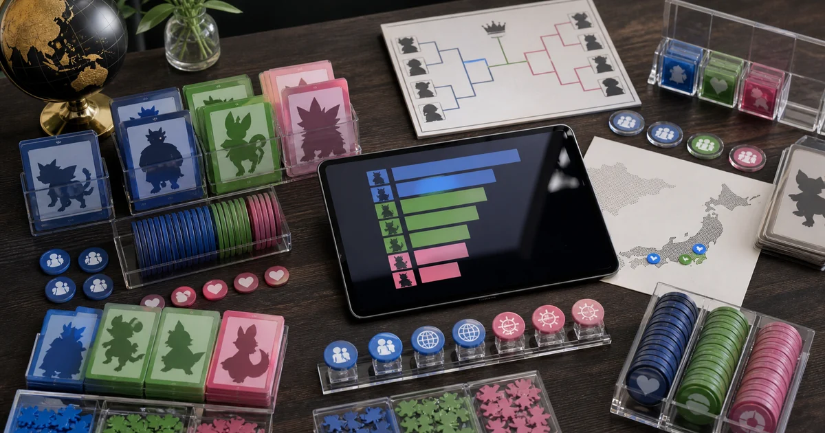 Unique editorial photo for Pokemon of the Year / Pokemon Sosenkyo showing contest-operations workflow