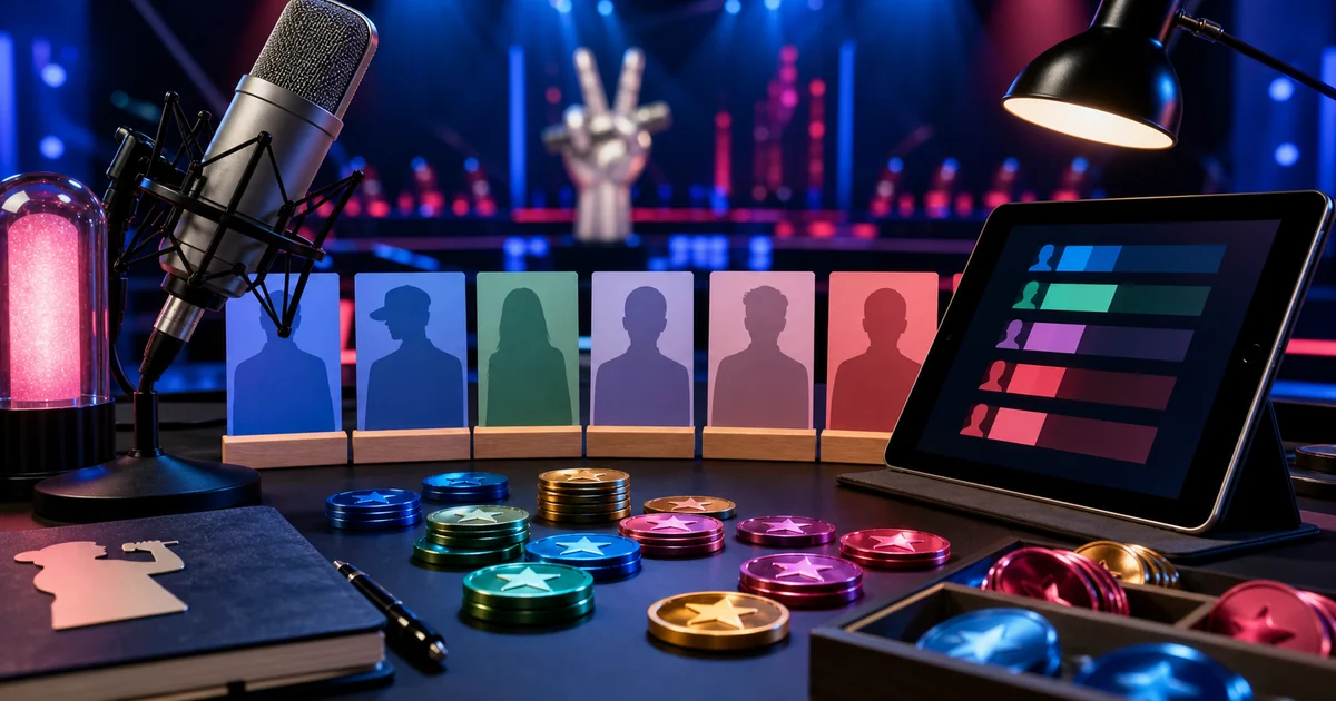 Unique editorial photo for Voice of China / Sing! China showing contest-operations workflow